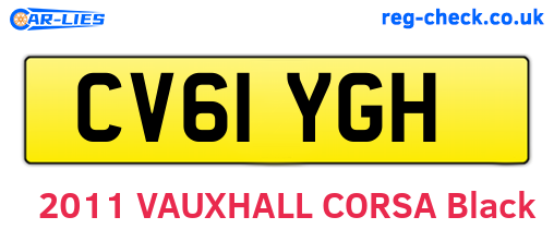 CV61YGH are the vehicle registration plates.