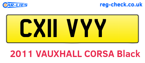 CX11VYY are the vehicle registration plates.