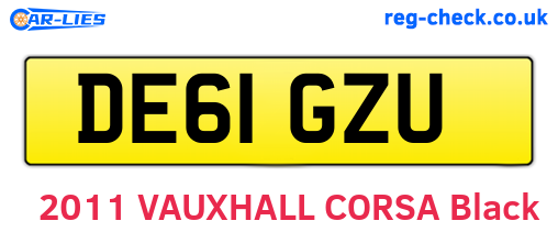 DE61GZU are the vehicle registration plates.