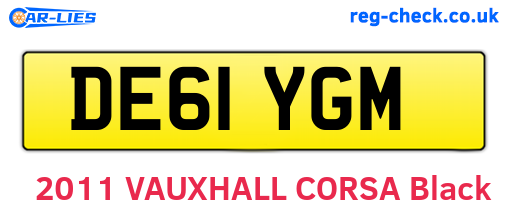 DE61YGM are the vehicle registration plates.