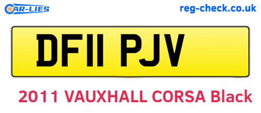 DF11PJV are the vehicle registration plates.