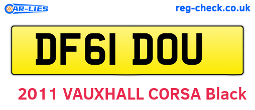 DF61DOU are the vehicle registration plates.