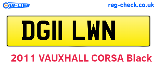 DG11LWN are the vehicle registration plates.