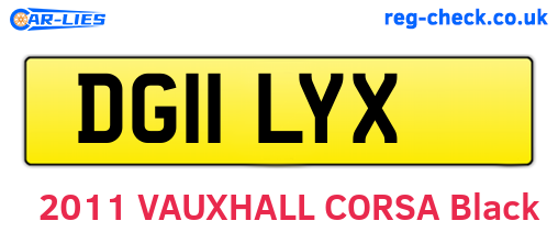DG11LYX are the vehicle registration plates.