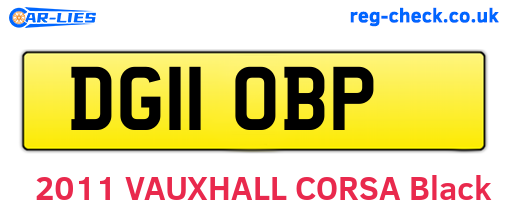 DG11OBP are the vehicle registration plates.