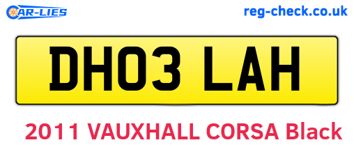 DH03LAH are the vehicle registration plates.