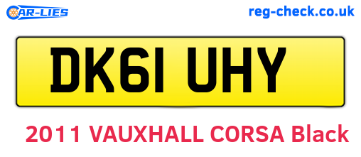 DK61UHY are the vehicle registration plates.