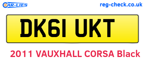 DK61UKT are the vehicle registration plates.