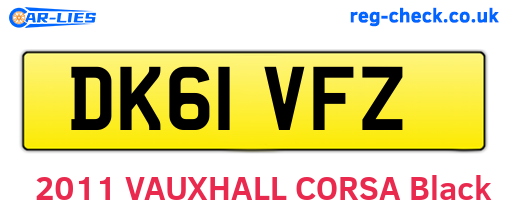 DK61VFZ are the vehicle registration plates.