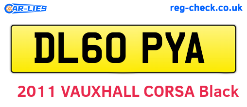 DL60PYA are the vehicle registration plates.