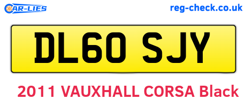 DL60SJY are the vehicle registration plates.