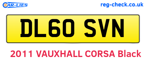 DL60SVN are the vehicle registration plates.