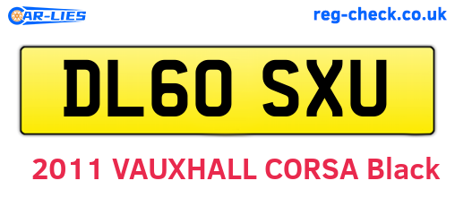 DL60SXU are the vehicle registration plates.
