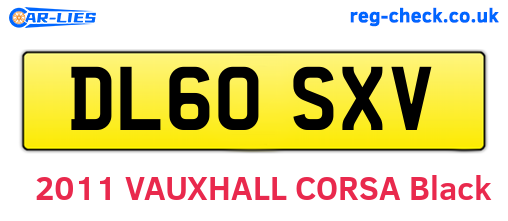 DL60SXV are the vehicle registration plates.