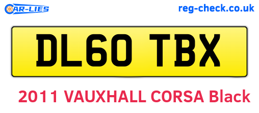 DL60TBX are the vehicle registration plates.