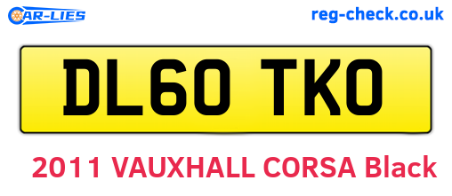 DL60TKO are the vehicle registration plates.