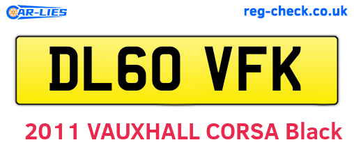 DL60VFK are the vehicle registration plates.
