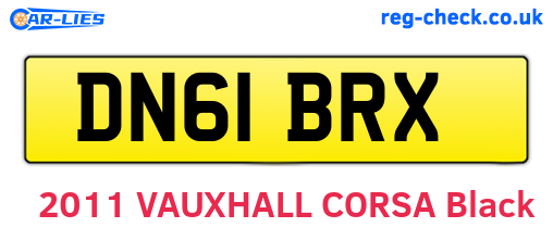 DN61BRX are the vehicle registration plates.