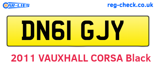 DN61GJY are the vehicle registration plates.