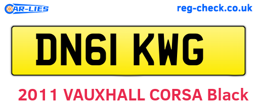 DN61KWG are the vehicle registration plates.