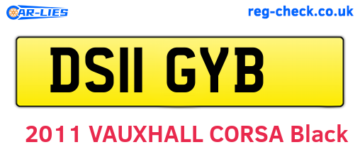 DS11GYB are the vehicle registration plates.