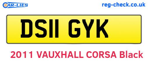 DS11GYK are the vehicle registration plates.