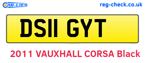 DS11GYT are the vehicle registration plates.
