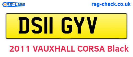 DS11GYV are the vehicle registration plates.