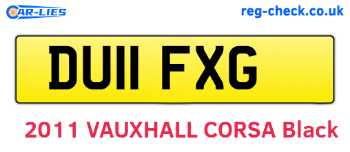 DU11FXG are the vehicle registration plates.