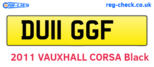 DU11GGF are the vehicle registration plates.