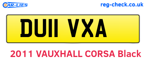 DU11VXA are the vehicle registration plates.