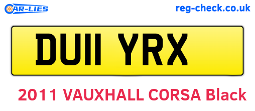 DU11YRX are the vehicle registration plates.