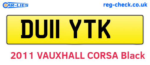 DU11YTK are the vehicle registration plates.