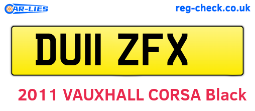 DU11ZFX are the vehicle registration plates.