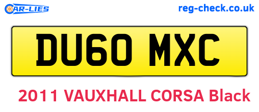 DU60MXC are the vehicle registration plates.
