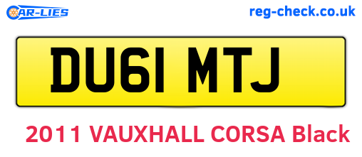 DU61MTJ are the vehicle registration plates.