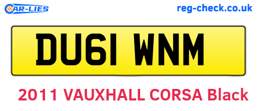 DU61WNM are the vehicle registration plates.