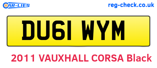 DU61WYM are the vehicle registration plates.