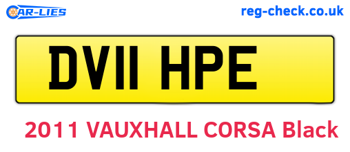DV11HPE are the vehicle registration plates.
