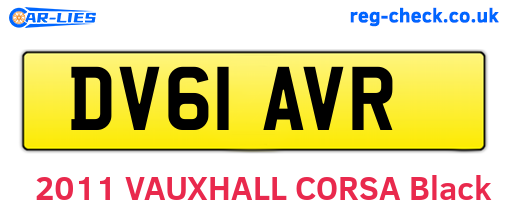 DV61AVR are the vehicle registration plates.