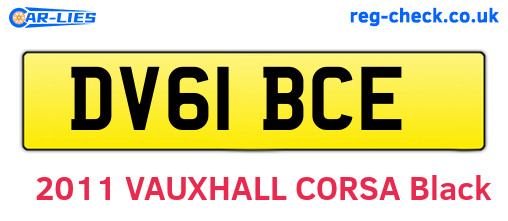 DV61BCE are the vehicle registration plates.