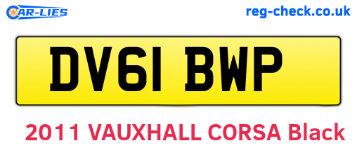 DV61BWP are the vehicle registration plates.