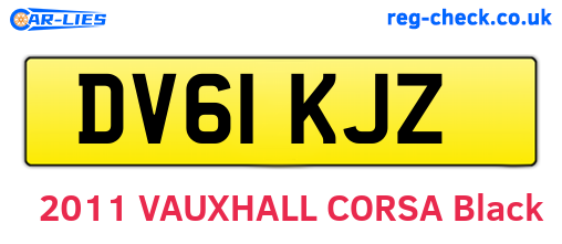 DV61KJZ are the vehicle registration plates.