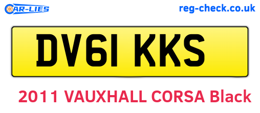 DV61KKS are the vehicle registration plates.