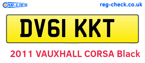 DV61KKT are the vehicle registration plates.