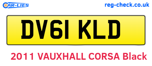DV61KLD are the vehicle registration plates.