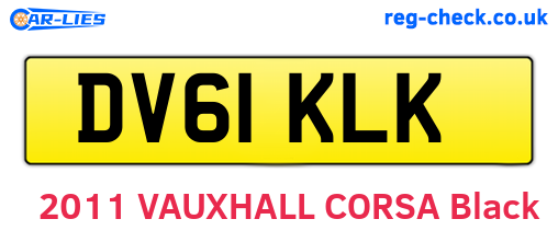 DV61KLK are the vehicle registration plates.