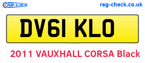 DV61KLO are the vehicle registration plates.