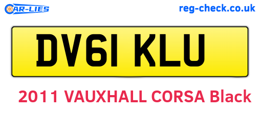 DV61KLU are the vehicle registration plates.