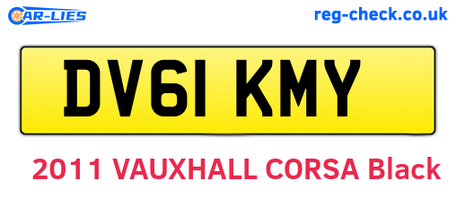 DV61KMY are the vehicle registration plates.
